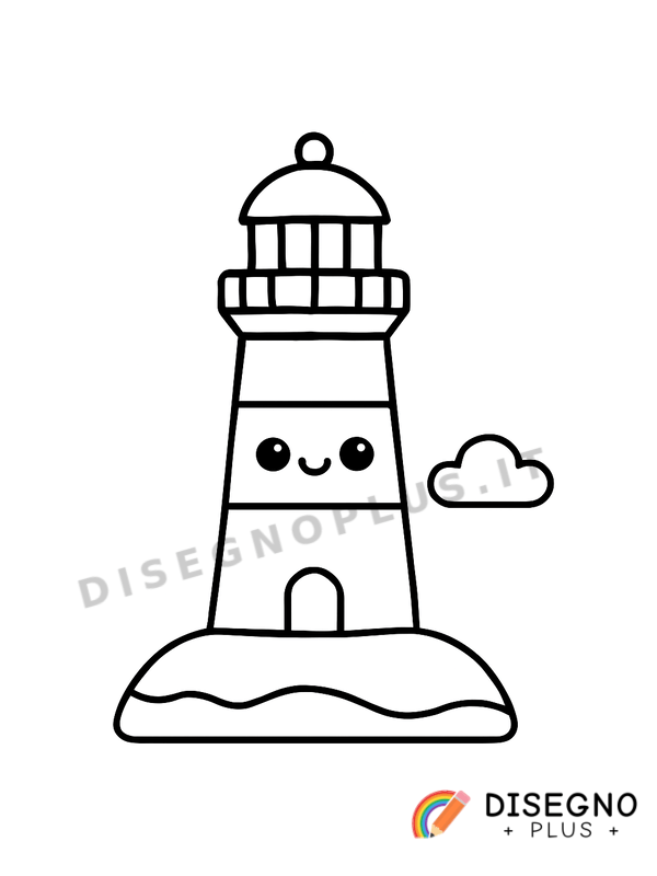 Disegno Torre faro con scala a chiocciola interna   da stampare e colorare