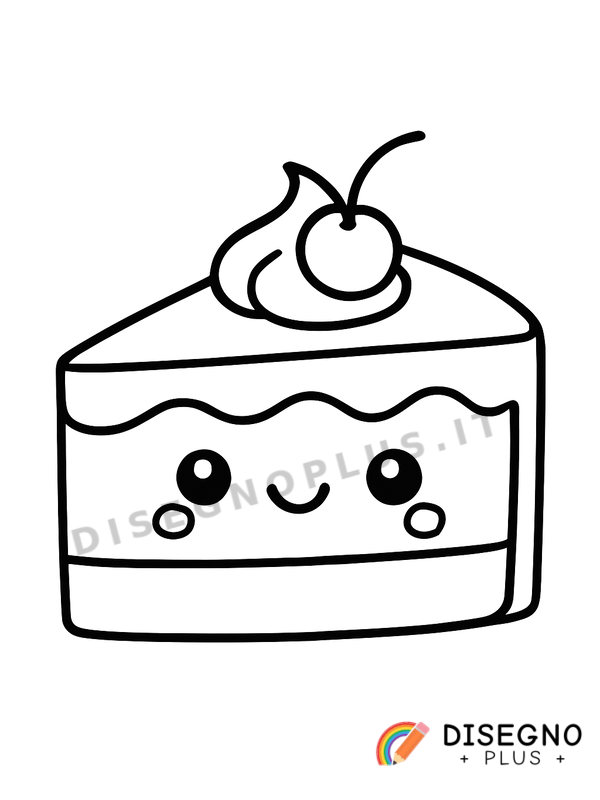 Disegno Torta piccola con candeline e decorazioni   da stampare e colorare