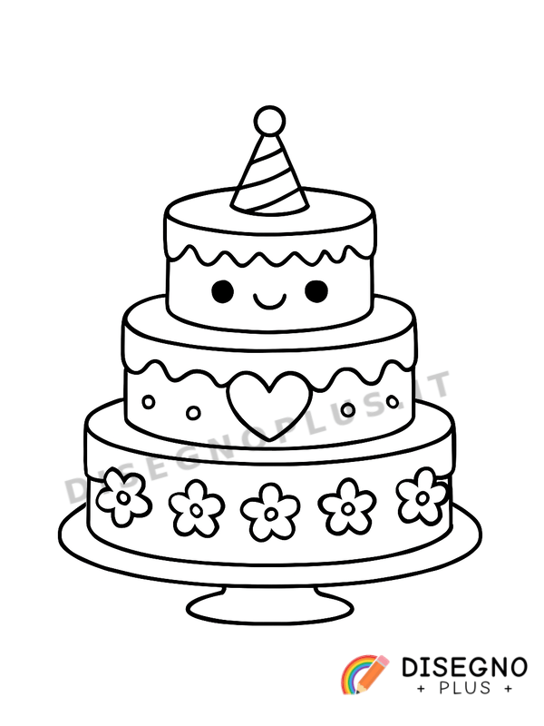 Disegno Torte decorate da colorare