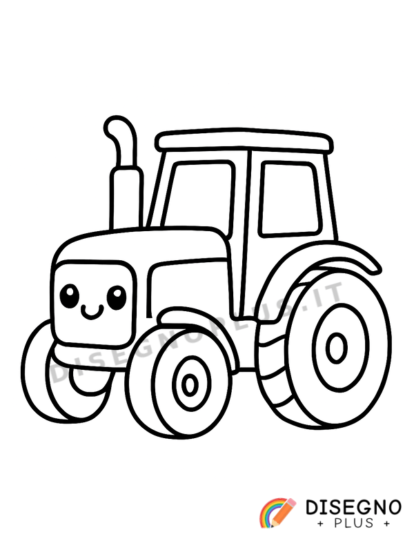 Disegno Trattore con ruote grandi e fari   da stampare e colorare
