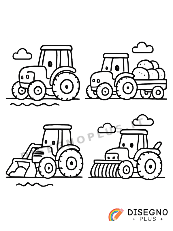 Disegno Trattori al lavoro da colorare