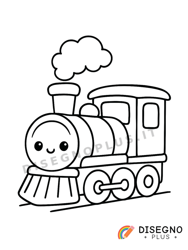 Disegno Treno a vapore con carrozze   da stampare e colorare