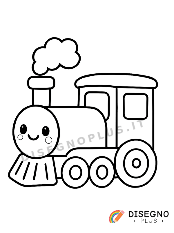 Disegno Treno piccolo in campagna da stampare e colorare
