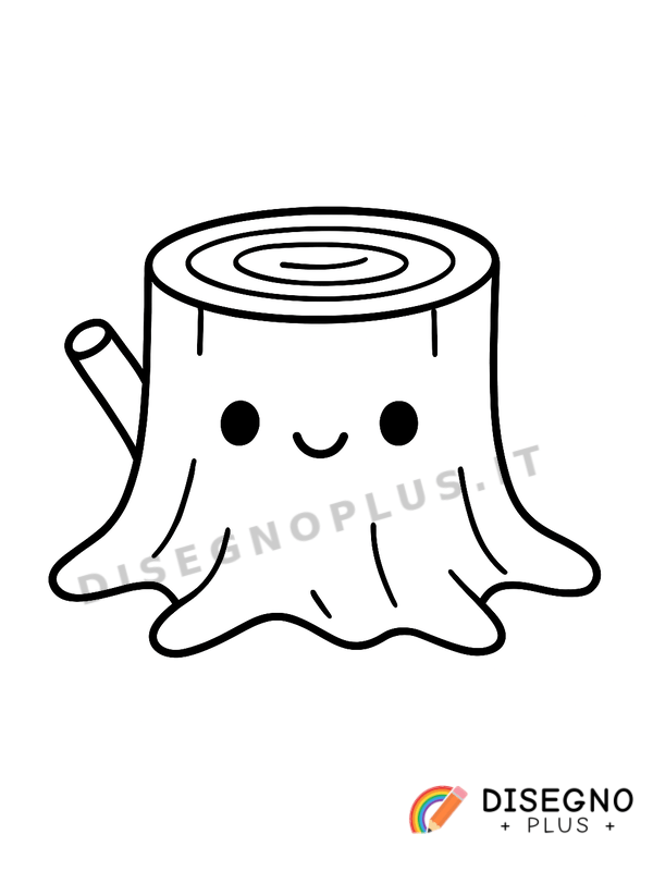 Disegno Tronco d’albero con corteccia rugosa   da stampare e colorare