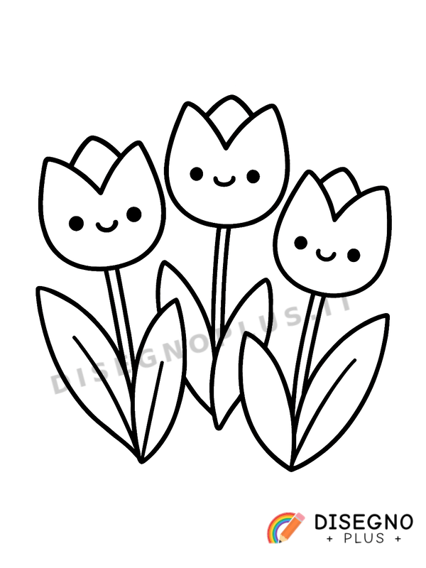 Disegno Tulipani rossi da colorare