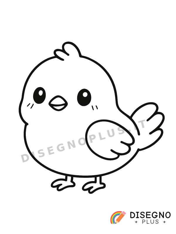 Uccellino con piume morbide tra i rami fioriti Disegno Uccellino con piume morbide tra i rami fioriti da stampare e colorare