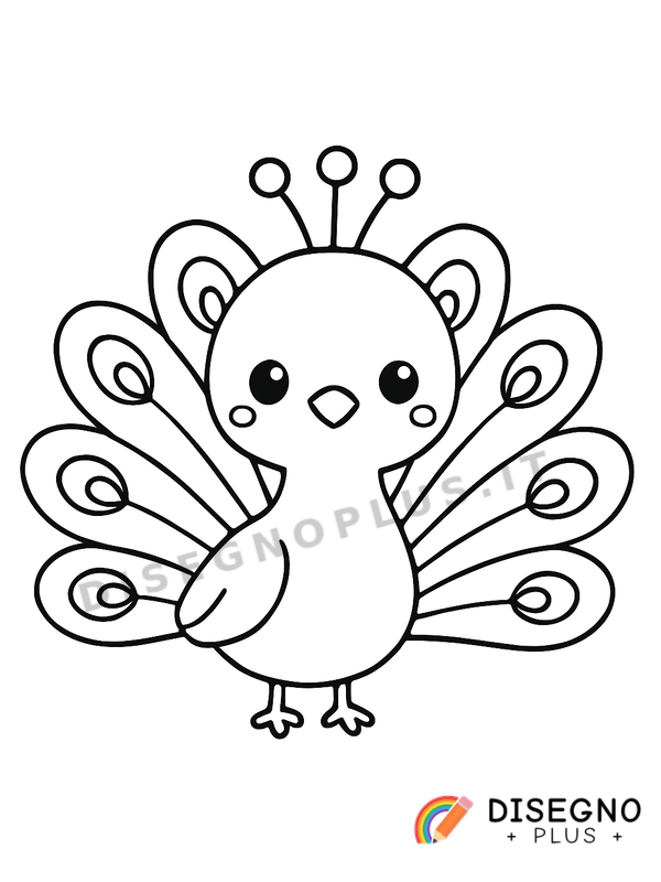 Disegno Uccello pavone da colorare