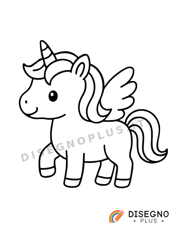 Disegno Unicorno alato da colorare