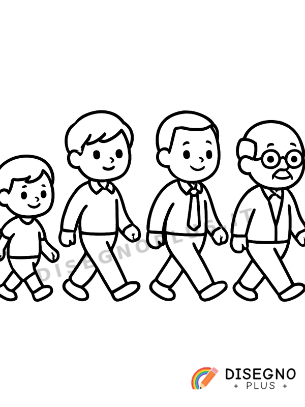 Disegno Uomini che camminano in città   da stampare e colorare