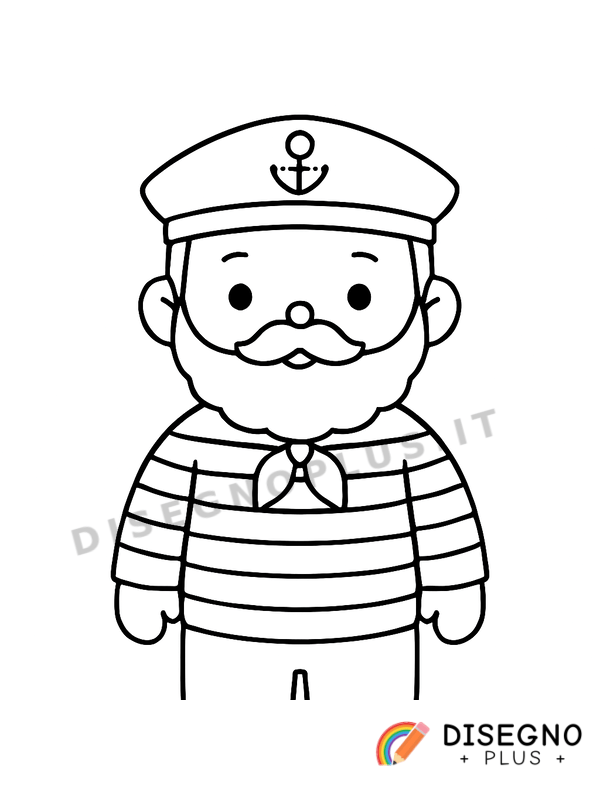 Disegno Uomo di mare con barba folta   da stampare e colorare