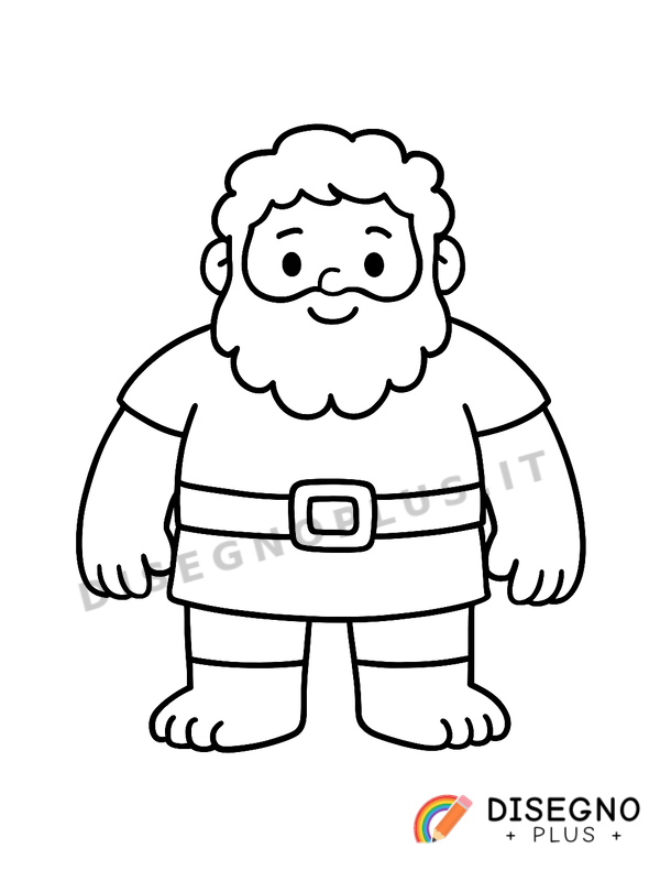 Disegno Uomo gigante con barba lunga e occhi buoni   da stampare e colorare