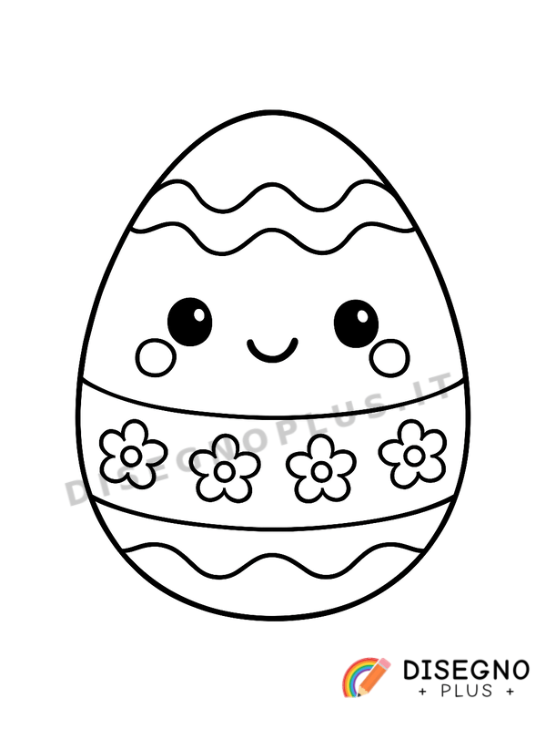Disegno Uovo di Pasqua con sorpresa dentro   da stampare e colorare