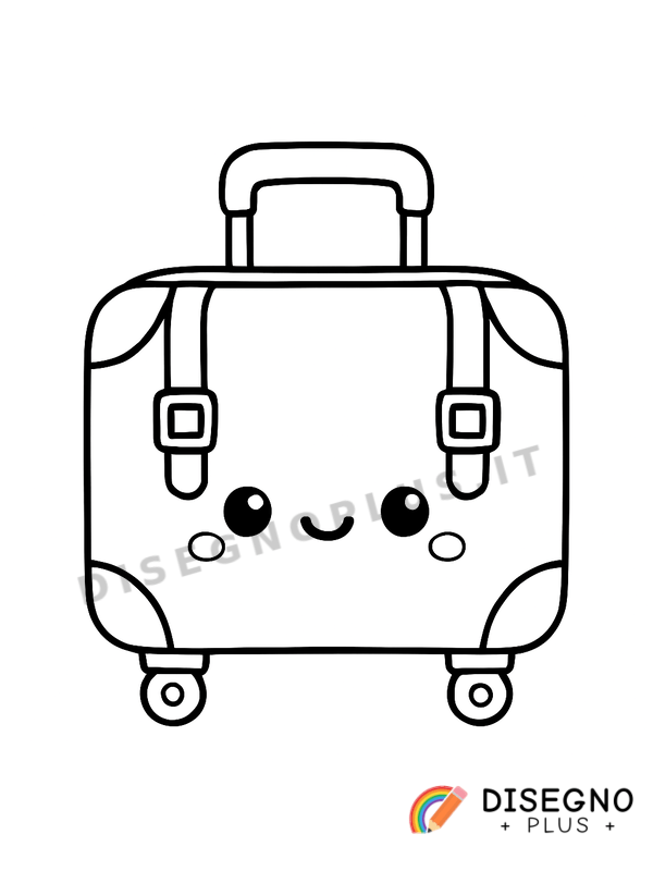 Disegno Valigia aperta con oggetti dentro   da stampare e colorare