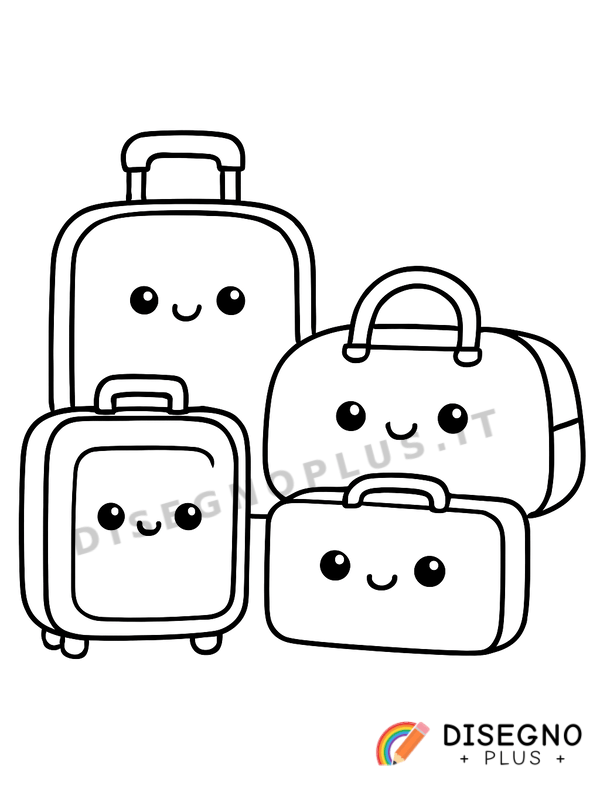 Disegno Valigie da viaggio da colorare