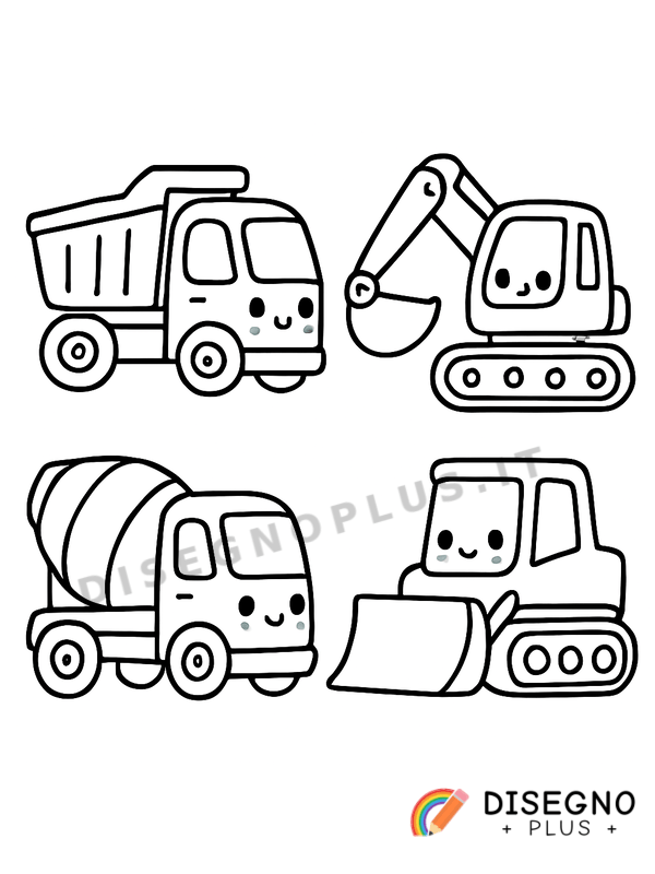 Disegno Veicoli da cantiere da colorare