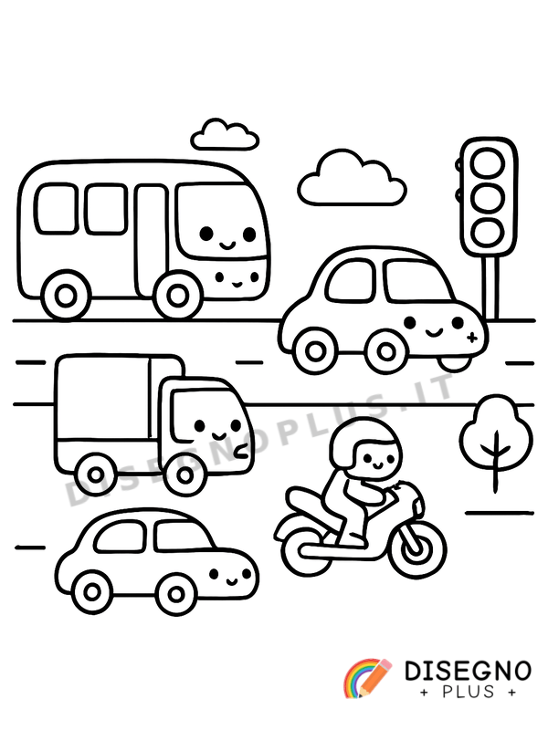 Disegno Veicoli in strada da colorare