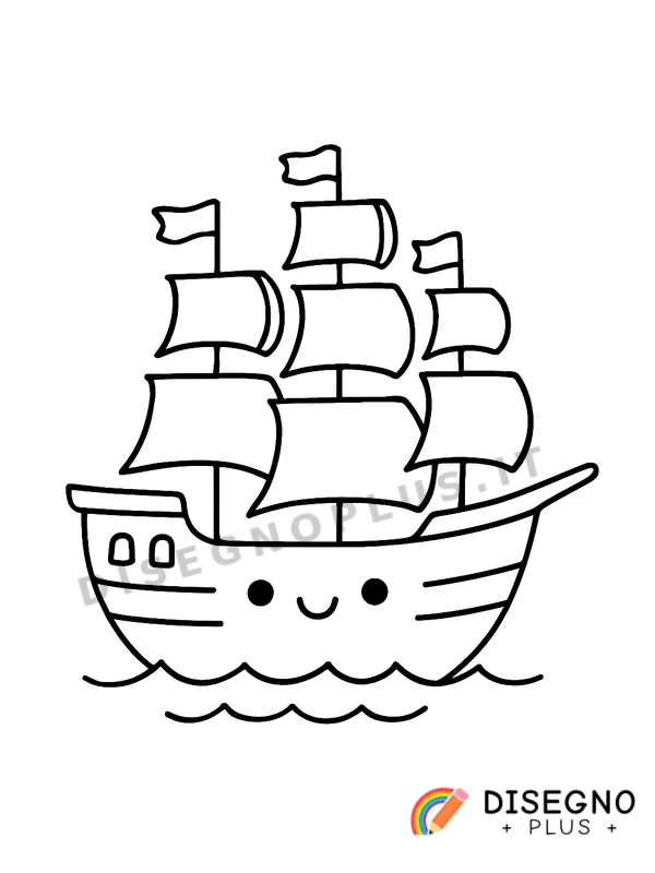 Disegno Velieri antichi con vele quadre   da stampare e colorare