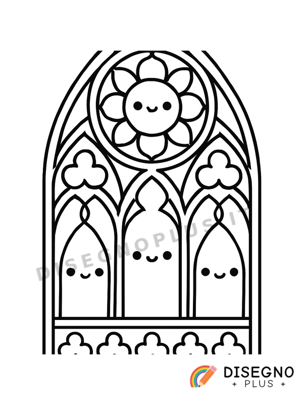 Disegno Vetrata gotica da colorare