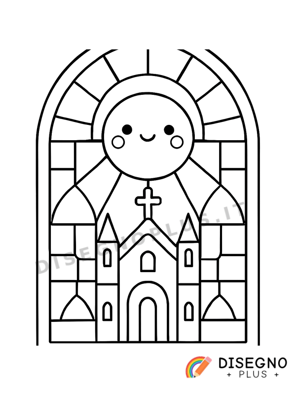 Disegno Vetrate colorate da colorare