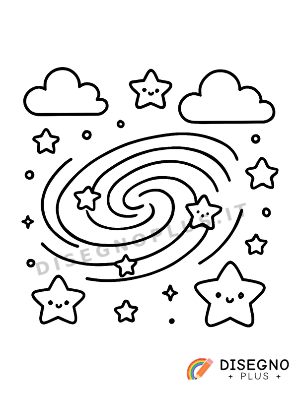 Disegno Via Lattea come fiume di stelle   da stampare e colorare