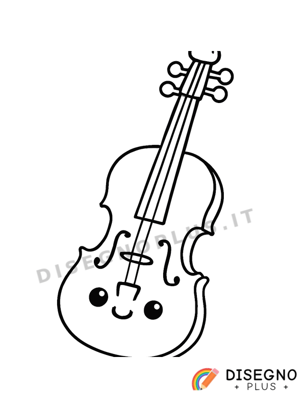 Disegno Violino con cordiera e mentoniera   da stampare e colorare