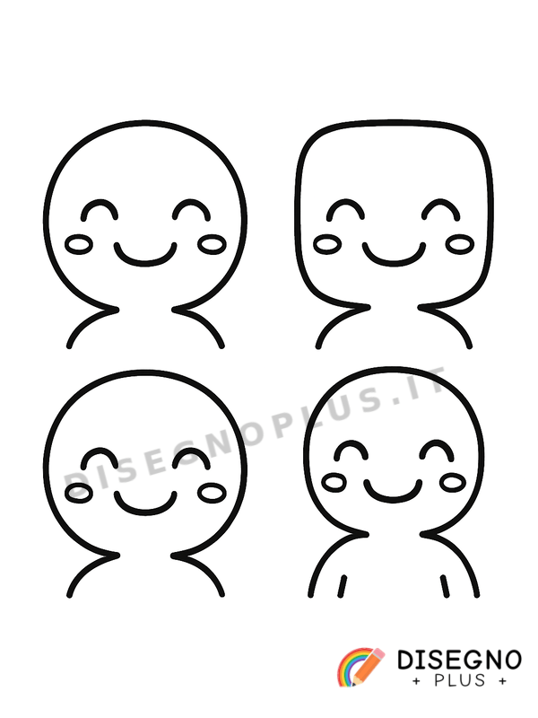 Disegno Visi sorridenti da colorare