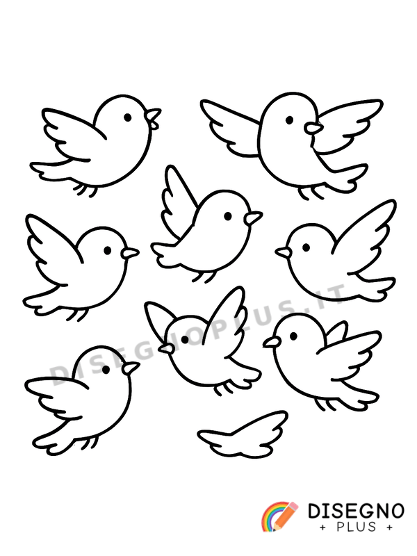 Disegno Volo di uccelli da colorare