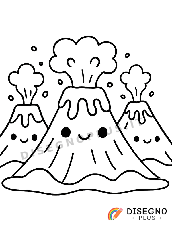 Disegno Vulcani attivi da colorare