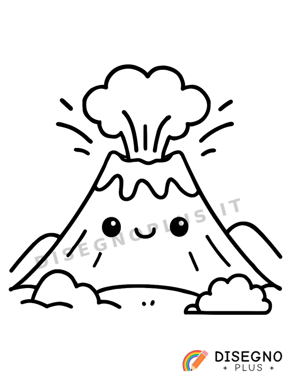 Disegno Vulcano Etna da colorare