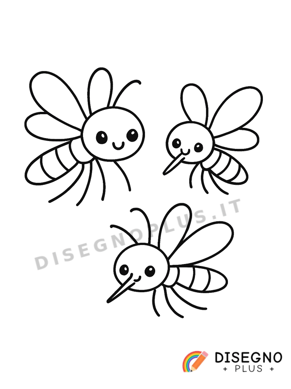 Disegno Zanzare che volano da colorare