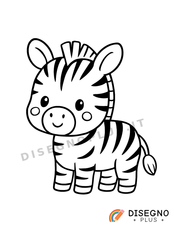Disegno Zebra con strisce nette al sole   da stampare e colorare