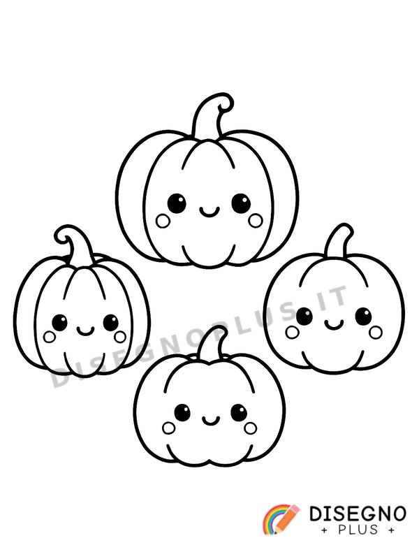 Disegno Zucche arancioni da colorare